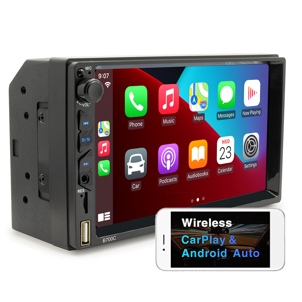 1 Din 5 CarPlay Radio Car Stereo Bluetooth MP5 Player Android-Auto Hands  Free A2DP USB